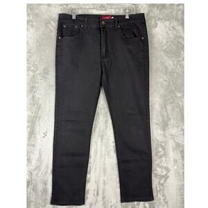 Franky Max Mens Black Slim Fit Jeans W34 L30 Cotton Blend Stretch Casual